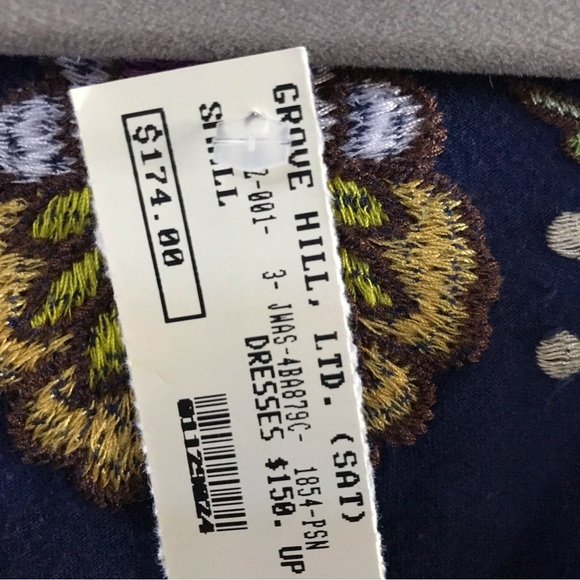 JWLA Blue embroidery dress NWT, Size S - Picture 6 of 11